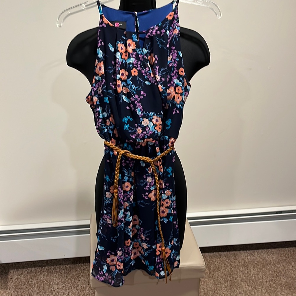 Nice Chiffon Girls Floral Dress with Belt size 16